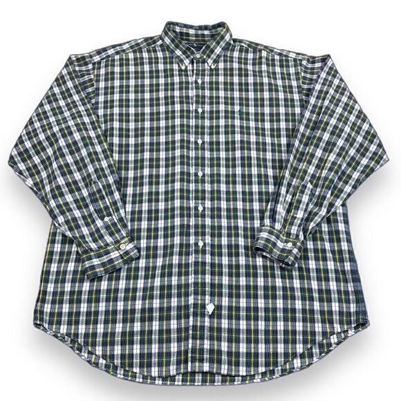 Ralph Lauren Shirt Mens Extra Large XL Plaid Long Sleeve Seersucker Button Down - Picture 2 of 11